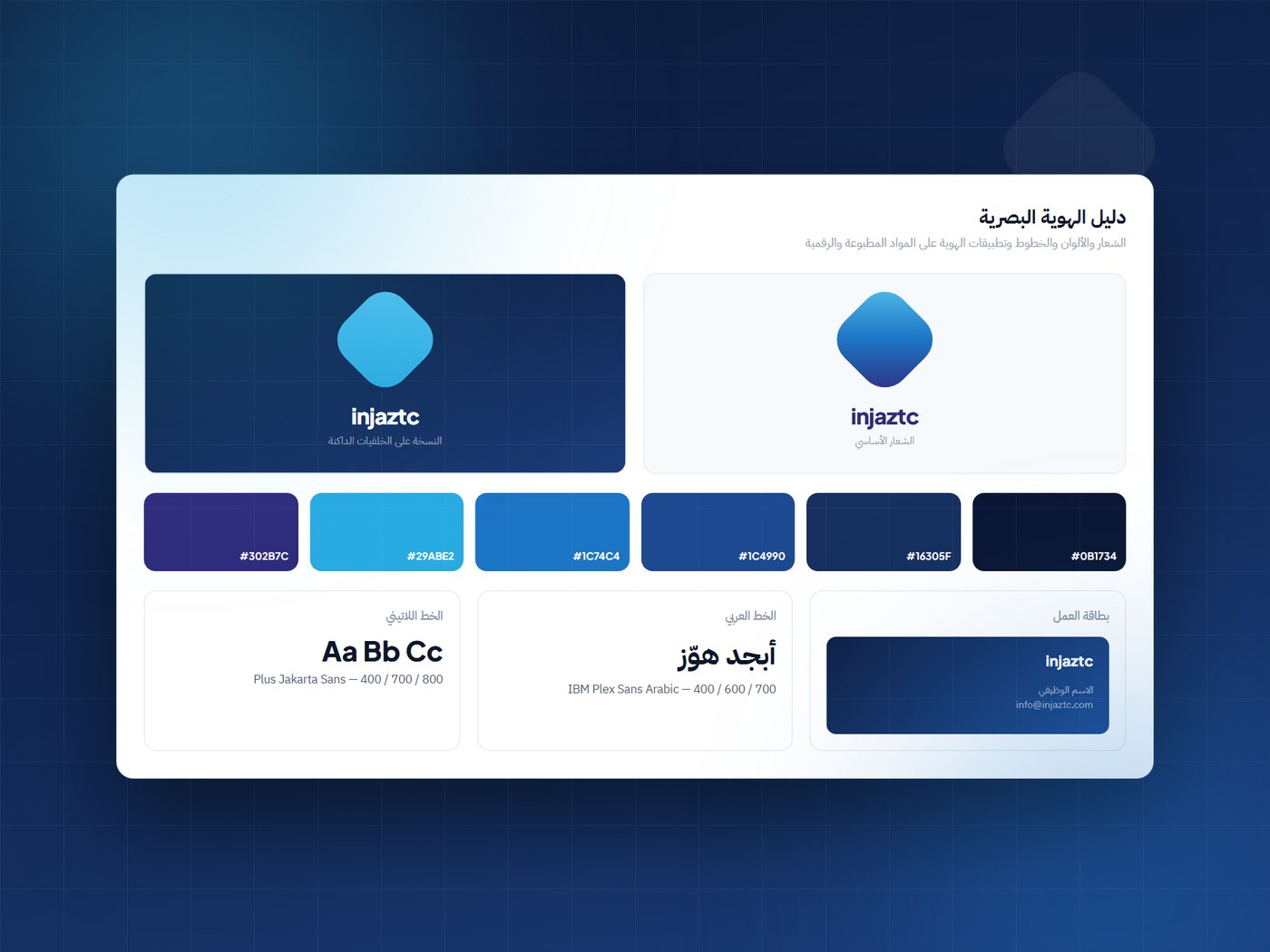 A brand guidelines sheet: logo, colours and typography